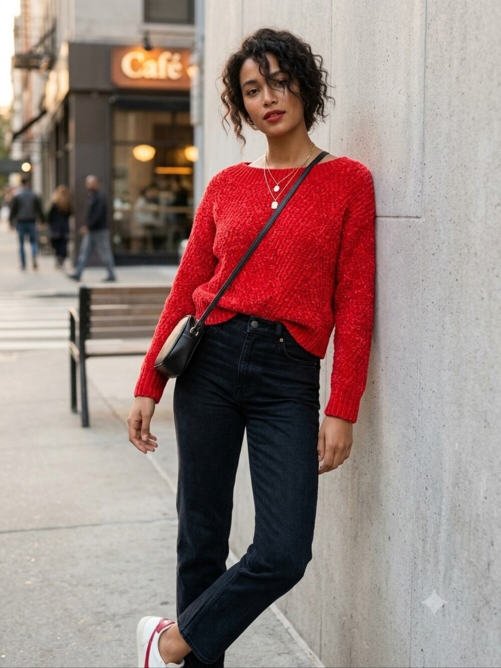 Tommy Bahama Red Chenille Boatneck Sweater